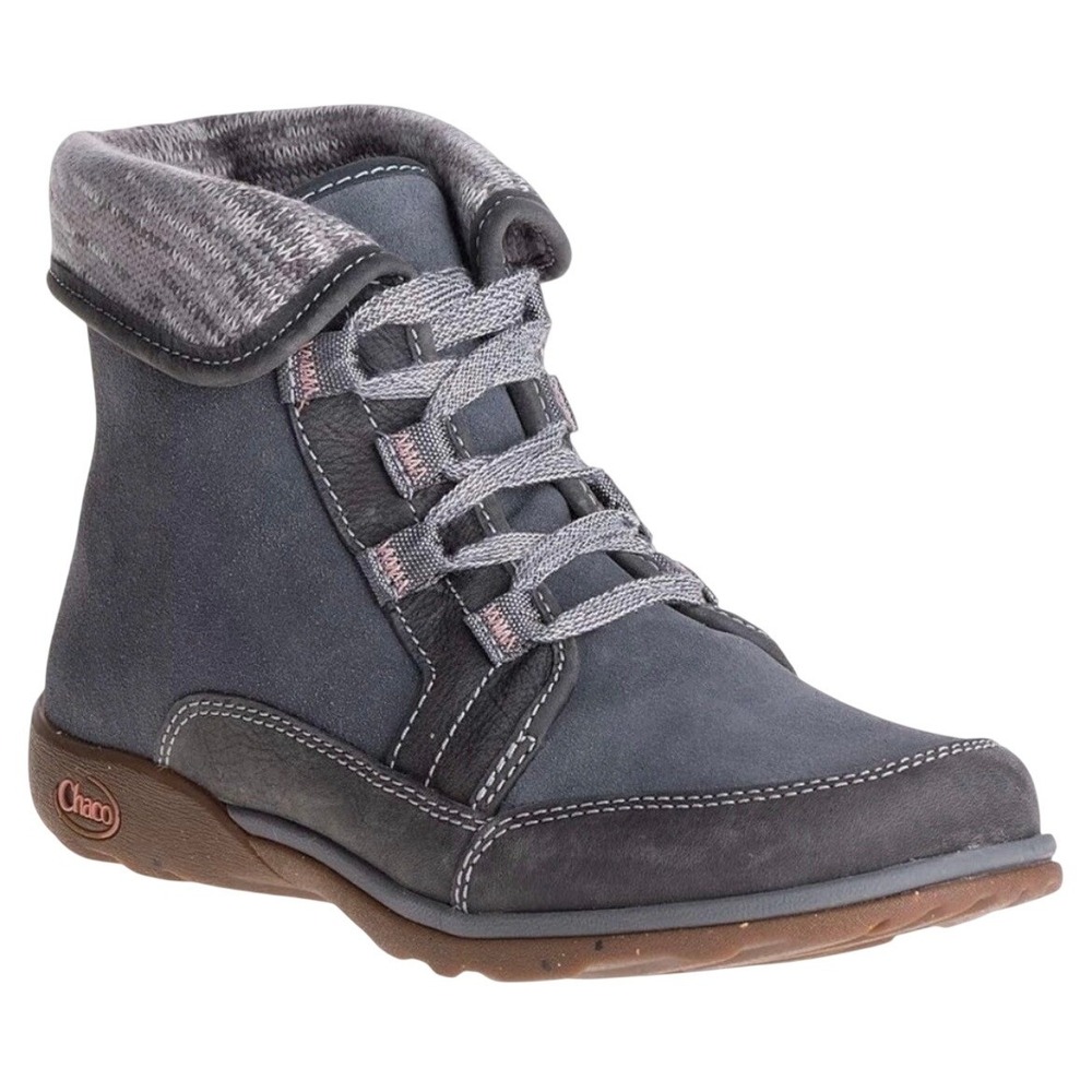 Chaco Barbary Ankle Boots Lace Up Suede‎ Wool Blend Gray 7.5